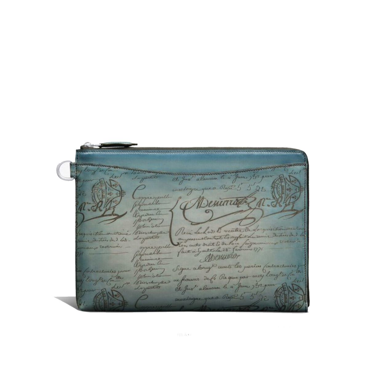 Berluti Nino GM Scritto Swipe Leather Clutch/Pouch
