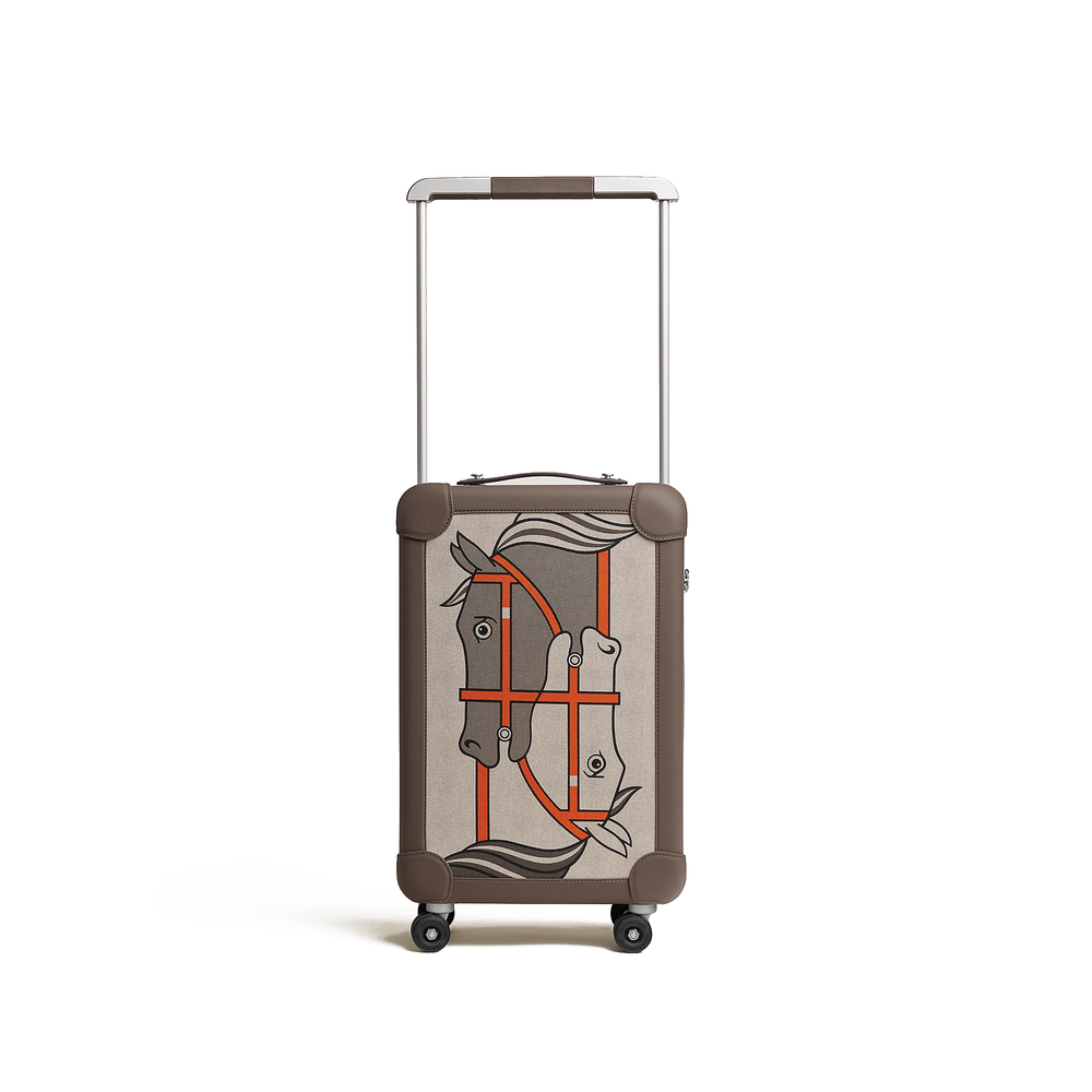 Herms RMS Cabin Suitcase featuring the Quadrige print on H Plume canvas and taurillon Regate leather